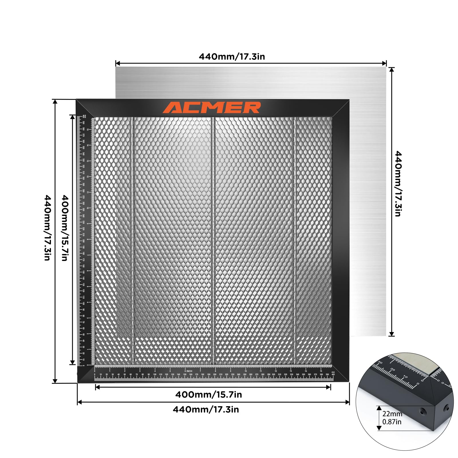 Honeycomb Laser Bed, ACMER Honeycomb Working Table with Aluminum Panel, Honeycomb Cutting Table for Laser Engraver Cutting Machine, Fast Heat - WoodArtSupply