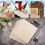 4 Pack 12 x 12 Inch Basswood Sheets for Crafts 12mm-1/2 Thick Unfinished Plywood Boards Blank Wood Square Sheets for DIY Projects, Painting, Wood AWIZOM