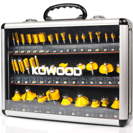 KOWOOD Router Bits Set of 40 Pieces, 1/4 Inch Shank, 40A Expert Router Bit Kit. KOWOOD