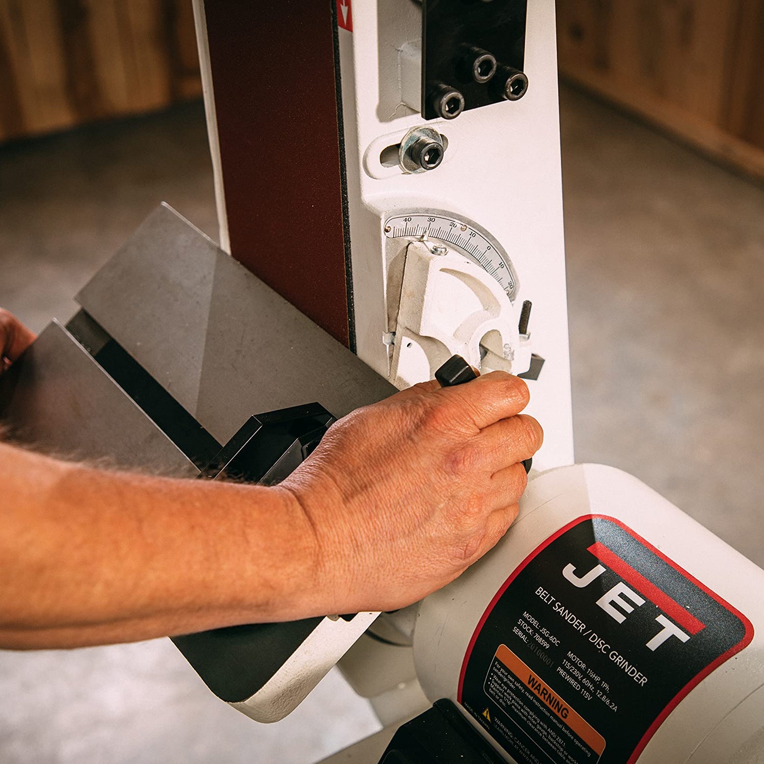 JET 6" x 48" Belt and 12" Disc Sander with Closed Stand, 1-1/2 HP, 1Ph 115/230V (JSG-6CS) Jet