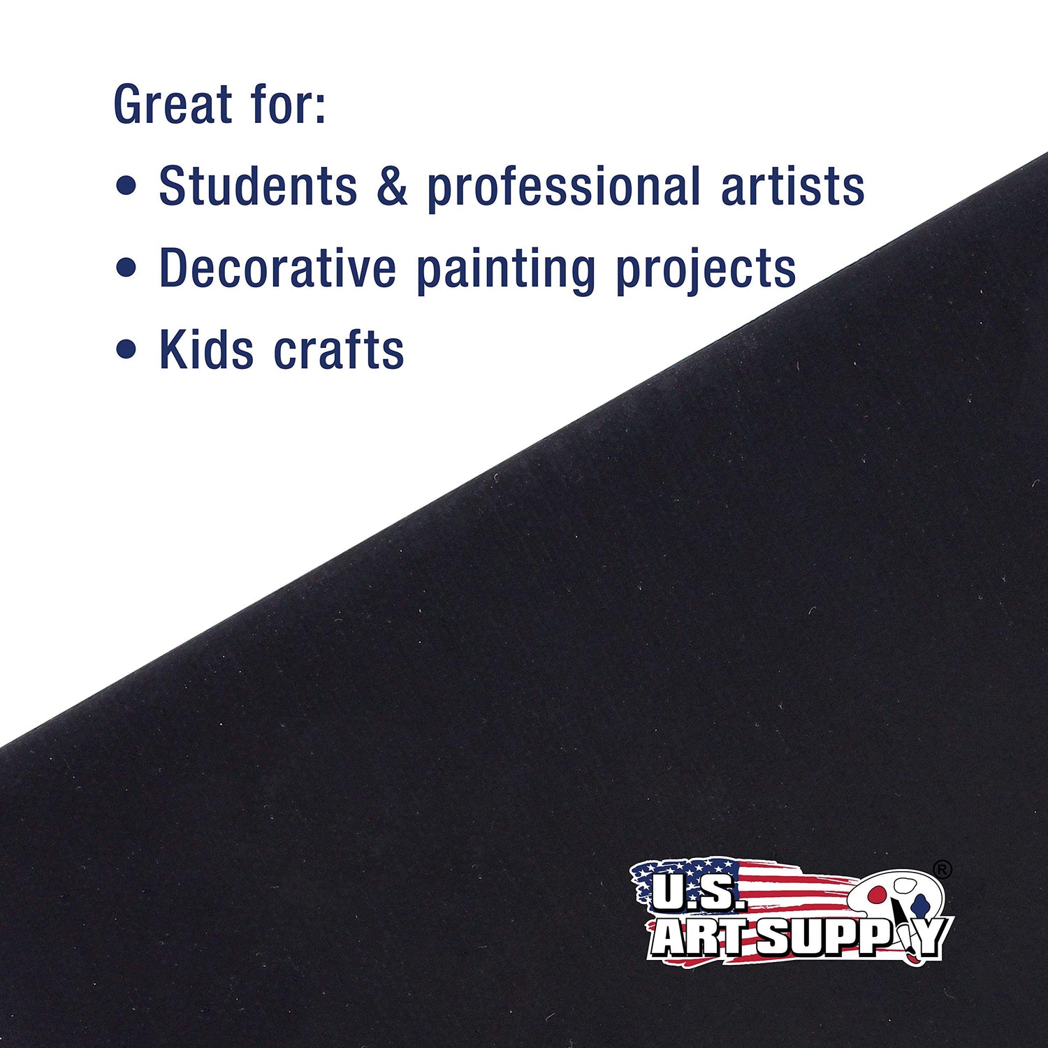 US Art Supply 8 X 10 inch Black Professional Artist Quality Acid Free Canvas Panels 6-Pack (1 Full Case of 6 Single Canvas Panels) U.S. Art Supply