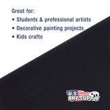 US Art Supply 8 X 10 inch Black Professional Artist Quality Acid Free Canvas Panels 6-Pack (1 Full Case of 6 Single Canvas Panels) U.S. Art Supply