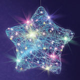 3D String Art Kit for Kids - Makes a Light-Up Star Lantern with 20 Multi-Colored LED Bulbs - Kids Gifts - Crafts for Girls and Boys Ages 8-12 - DIY Dan&Darci