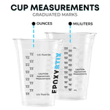 [Pack of 25] 8oz Disposable Graduated Measuring Cups for Mixing - Measurements in mL and Oz - Multipurpose Reusable Cups for Paint, Epoxy Resin, EpoxyStix