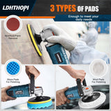 LDHTHOPI Buffer Polisher, 1600W 7 Inch/6 Inch Rotary Buffer Polisher Waxer, 7 Variable Speed 1000-3500 RPM, Detachable Handle for Car, Boat Sanding, LDHTHOPI
