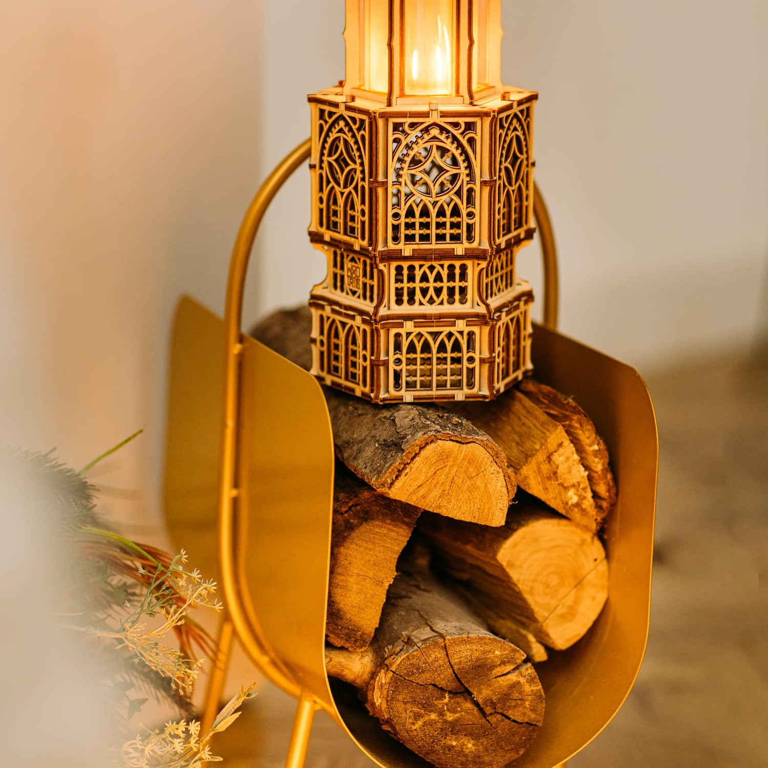 Wood Trick Antique Lantern LED 3D Wooden Puzzle - Engaging DIY Model for All Ages with Two Lighting Modes Wood Trick