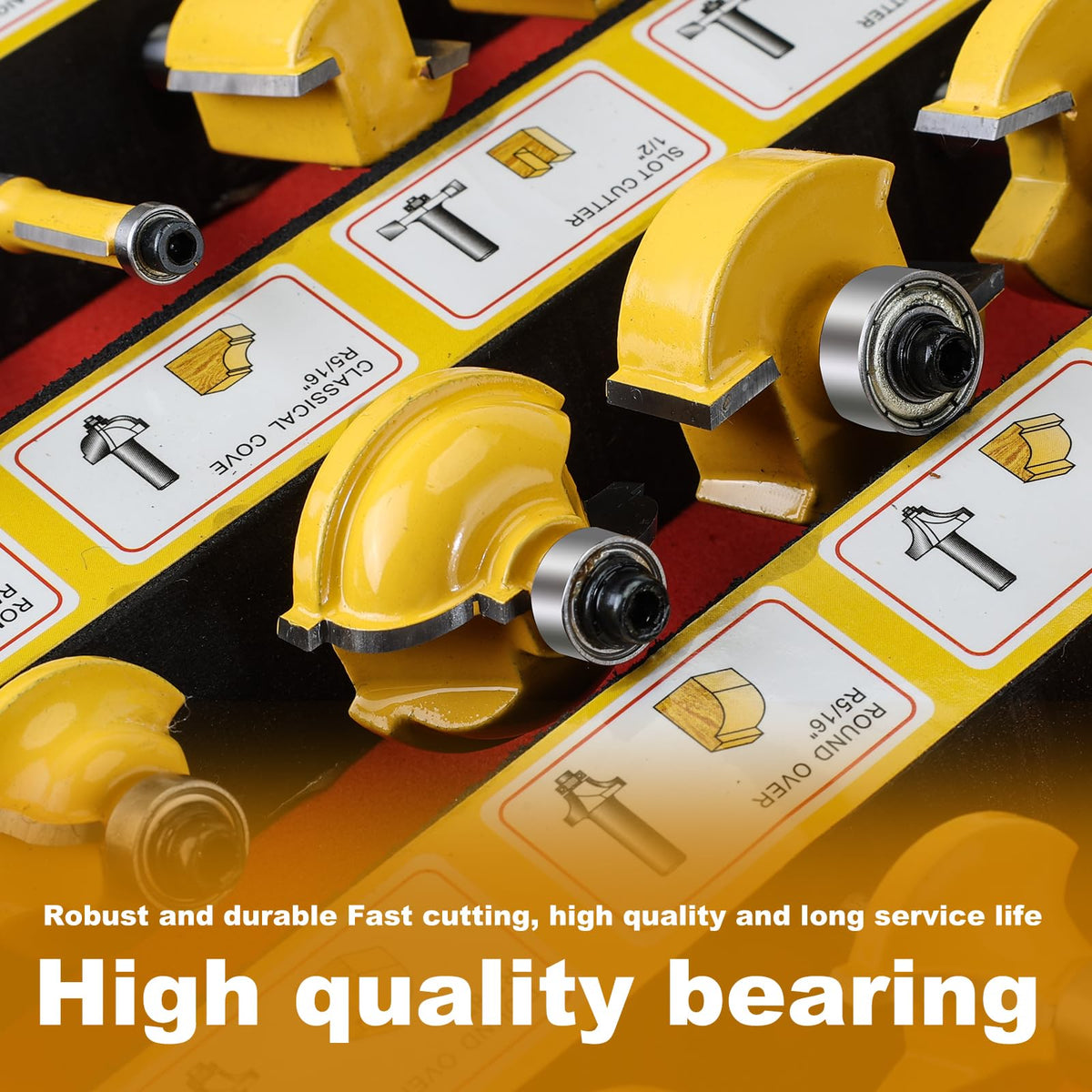 Yueqing Zhongji 100-Piece Router Bit Set 1/4" Shank 100Pcs Expert Router Bit Kit. Tungsten Carbide Router Bits for Woodworking 1/4 Router bit Set Yueqing Zhongji