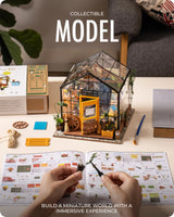 Rolife DIY Miniature House Kit Greenhouse, Tiny for Adults to Build, Mini House Making Kit with Furnitures, Halloween/Christmas Decorations/Gifts for Rolife