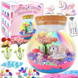 Unicorn Terrarium Crafts Kit for Kids-LED Night Light Up & Remote Unicorn Birthday Gifts Toys for Girls Ages 4 5 6 7 8 9 10 Year Old for Girls 7july