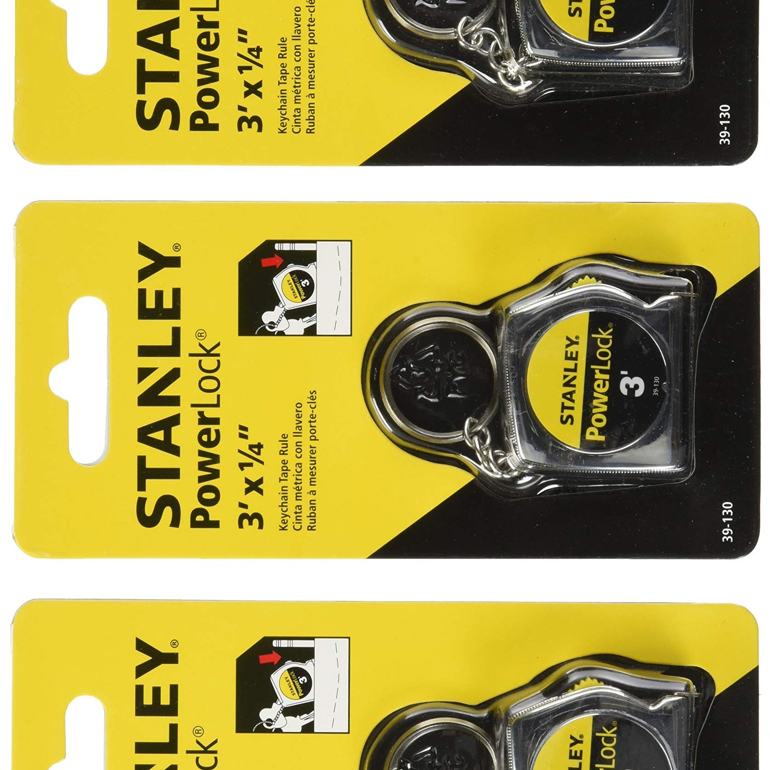 STANLEY Hand Tools 39-130 3' PowerLock Key Tape Rule - 3 Pack Stanley Store