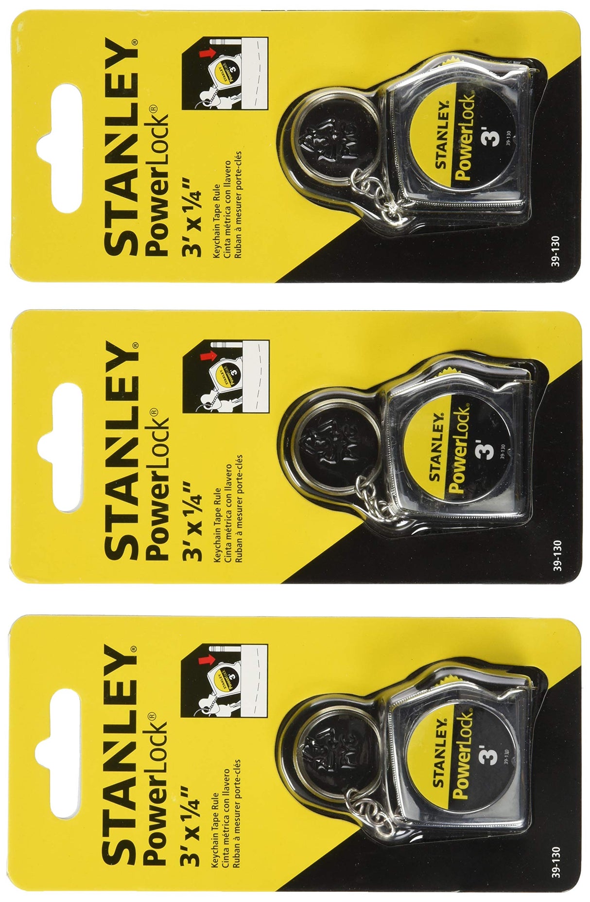 STANLEY Hand Tools 39-130 3' PowerLock Key Tape Rule - 3 Pack Stanley Store