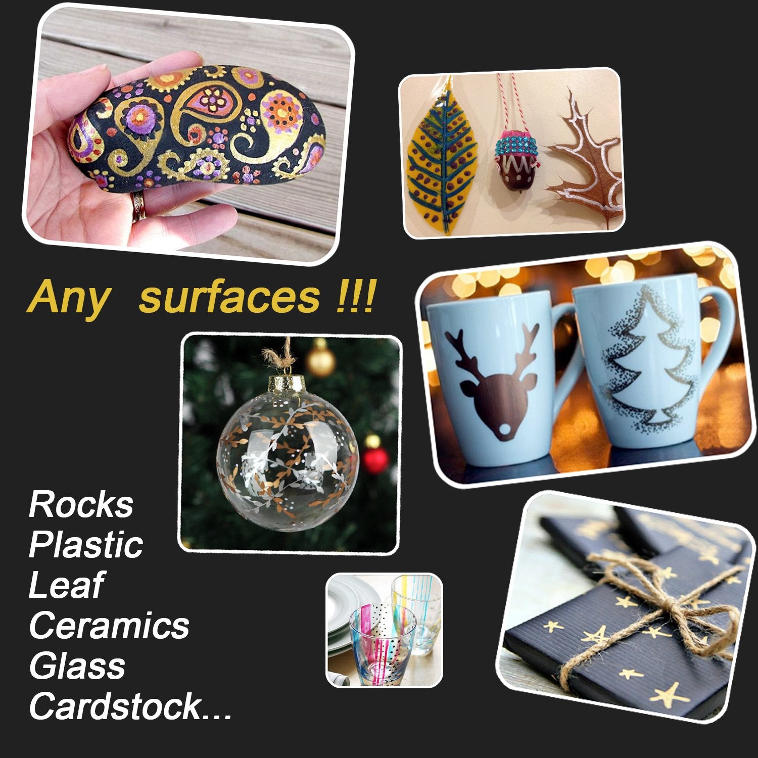 Dyvicl Premium Metallic Markers Pens Silver and Gold Paint Pens Fine Tip Metallic Markers Dyvicl