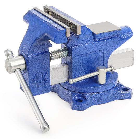 Fasmov Bench Vise, 4-1/2" Vice With 240° Swivel Base Clamp Home Vises Rotation Base, Swivel Base Bench for Workbench, Clamp-on Home Merchanic Vice - WoodArtSupply