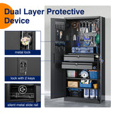 Yizosh Metal Garage Storage Cabinet with Locking Doors and Drawers, Heavy Duty Steel Tool Cabinet with Pegboard, 71" - Lockable Cabinets for Garage, Yizosh