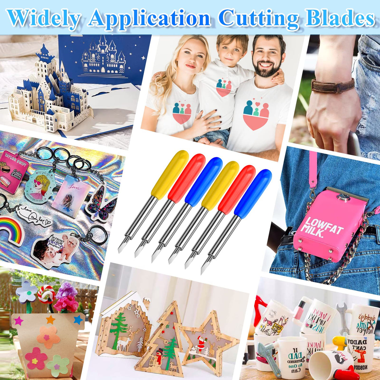 Cludoo 80PCS Replacement Blades for Cricut Blades for Explore Air 2/Air 3/Maker/Maker 3/Expression, 60PCS 45° Standard Blades, 10 PCS 30° Fine Point Cludoo