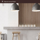 SLATPANEL Two Acoustic Wood Wall Veneer Slat Panels - Natural Walnut | 94.49” x 12.6” Each | Soundproof Paneling | Interior Sound Absorption Decor | Slatpanel