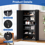 BYNSOE Metal Garage Storage Cabinet with Lock and 5 Adjustable Shelves, Steel Tool Cabinets with Locking Door for Home, School, Office, Garage BYNSOE