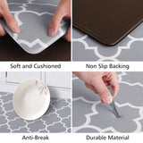 KMAT Kitchen Mat [2 PCS] Cushioned Anti-Fatigue Kitchen Rug, Waterproof Non-Slip Kitchen Mats and Rugs Heavy Duty PVC Ergonomic Comfort Foam Rug for KMAT