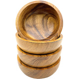 WRIGHTMART Wood Bowl Set of 4. for Food, Snack, Cereal, Nuts, Appetizer, Dips, Condiments, Chocolates, Charcuterie Cups, Decorative, Handmade of WRIGHTMART