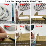 6 Rolls Double Sided Tape for Crafts, Multi-Size Double-Sided Adhesive Tape for Arts, Photography, Gift Box, Scrapbooking, Card Making, Paper Backing SmaringWing