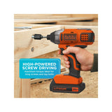 BLACK+DECKER 20V MAX* POWERCONNECT 1/4 in. Cordless Impact Driver Kit (BDCI20C) BLACK+DECKER
