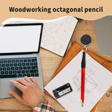 Rcybeo Carpenter Pencils 24pcs Construction Pencil 7 Inches Flat Black Carpenter Pencil with Pencil Sharpener Retractable Carpenter Pencil Holders Rcybeo