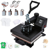 CO-Z Heat Press Machine, 8 in1 Swing Away Flat Plate Cap Mug Press Set, Professional Heat Press for T Shirts Hats Bags Tile More, Shirts Transfer CO-Z