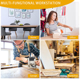 Betterhood 48" Heavy-Duty Adjustable Workbench for Garage, Rubber Wood Shop Table W/Metal Wheels, Hardwood Workstation Weight Capacity Over 2000 Lbs Betterhood