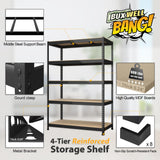 BuxWellBang 48" W x 24" D x 72" H Adjustable Garage Storage Shelves - 5-Shelf Heavy Duty Shelving Unit, Metal Utility Storage Organizer Racks for BuxWellBang