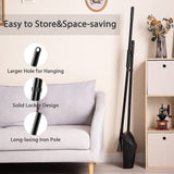 Eyliden Commercial Angle Broom and Dustpan Combo, with Long Handle, Lobby Dust Pan Sweep Set for Outdoor Garages Courtyard Sidewalks Decks Indoor Eyliden