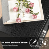 VINGLI Wood Mobile File Cabinet with 4 Drawers and Shelves, Printer Stand with Open Storage, Locking Lateral Filing Cabinet for Home Office, Black VINGLI