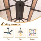 Domi 10' X 12' Hardtop Gazebo, Permanent Outdoor Gazebo with Polycarbonate Double Roof, Aluminum Gazebo Pavilion with Curtain and Net for Garden, domi outdoor living