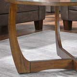 LEEMTORIG Round Coffee Table for Living Room Patio, 33.5" Mid-Century Modern Drum Round Wood Coffee Table with Cross Legs, Wood Grain Circle Coffee LEEMTORIG