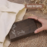 Zhamate Personalized Gifts for Women Girls-Custom Jewelry Box Wooden with Birth Flower Name, Birthday Gifts, Wedding Gift for Bridesmaids, Mom Gifts Zhamate
