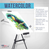 U.S. Art Supply 80" High Aluminum Artist Watercolor Field and Display Easel Stand - Adjustable Height Floor and Tabletop Tripod, Holds Painting US Art Supply