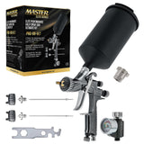 Master Elite Performance PRO-88 Series HVLP Spray Gun Ultimate Kit with 3 Fluid Tip Sets 1.3, 1.4 and 1.8mm and Air Pressure Regulator Gauge, MPS Cup Master Airbrush