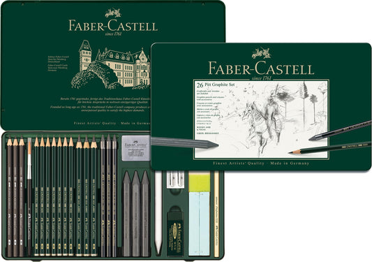 Faber-Castel 26 Piece Pitt Graphite Tin Set - WoodArtSupply