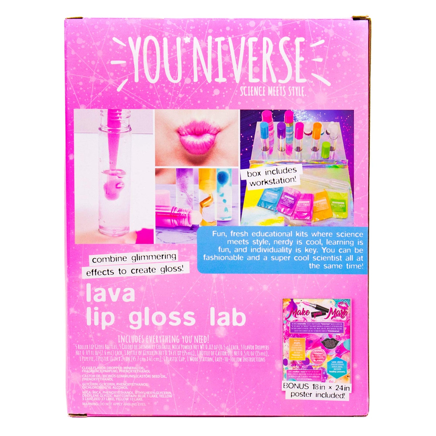 Just My Style You*niverse Lava Lip Gloss Lab, At-Home STEM Kits For Kids Age 6 And Up, Makeup Kits, DIY, Activities for Birthday Parties, Sleepovers Just My Style
