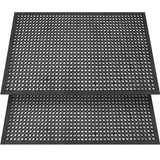 Anti Fatigue Rubber Floor Mat 2 Pack Restaurant Kitchen Mats for Floors Non-Slip Bar Floor Mats Door mat Drainage Mats Utility Garage Indoor Outdoor YOSHIKO