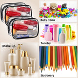 Weewooday 12 Pieces Clear Cosmetics Bag PVC Zippered Clear Toiletry Carry Pouch Portable Cosmetic Makeup Bag Waterproof Makeup Bag Vinyl Plastic Weewooday