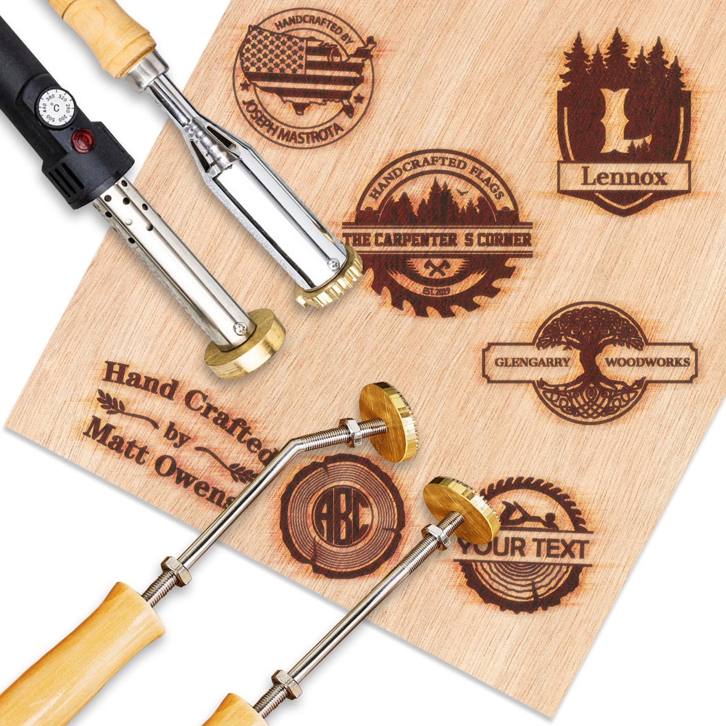 Custom Metal Branding Iron for Wood and Leather - Personalised Electric Logo Stamp by Bliver