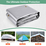 12x20FT Waterproof Tarp, Yumatum 16 Mil Heavy Duty Tarps with Reinforced Edges/Brass Grommets, 100% UV Blocking/Tear Resistant Poly Tarp for Camping, Yumatum