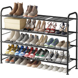 LINZINAR Shoe Rack 4 Tier Storage Organizer for Closet Entryway Metal Black LINZINAR