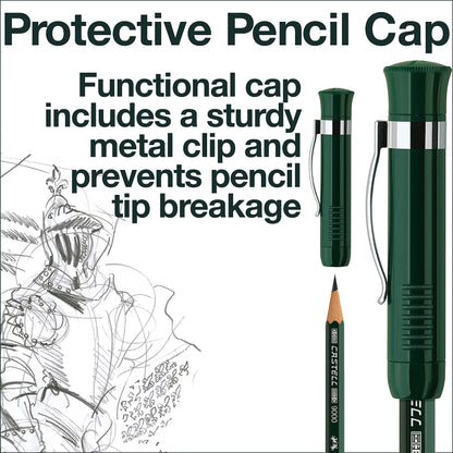 Faber-Castell Perfect Pencil Castell 9000 and 3 Count Pencil Refill - #2 Lead Pencil, Sharpener and Pencil Extender (Pack of 1)