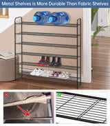 KEETDY Large Shoe Rack 6 Tier Organizer Tall Metal Shoe Organizer for Entryway Bedroom Floor Garage, Wide Shoe Shelf Storage Fits 42 Pairs Men KEETDY