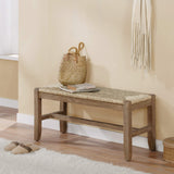 Alaterre Furniture Newport 40" Wood Bench with Rush Seat Alaterre Furniture