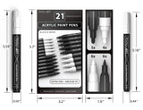 TOOLI-ART Black And White Acrylic Paint Markers Paint Pens Set For Rock Painting, Canvas, Mugs, Metal, Glass Paint, Fabric, Wood, DIY. Non Toxic, TOOLI-ART