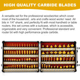 Yueqing Zhongji 100-Piece Router Bit Set 1/4" Shank 100Pcs Expert Router Bit Kit. Tungsten Carbide Router Bits for Woodworking 1/4 Router bit Set Yueqing Zhongji
