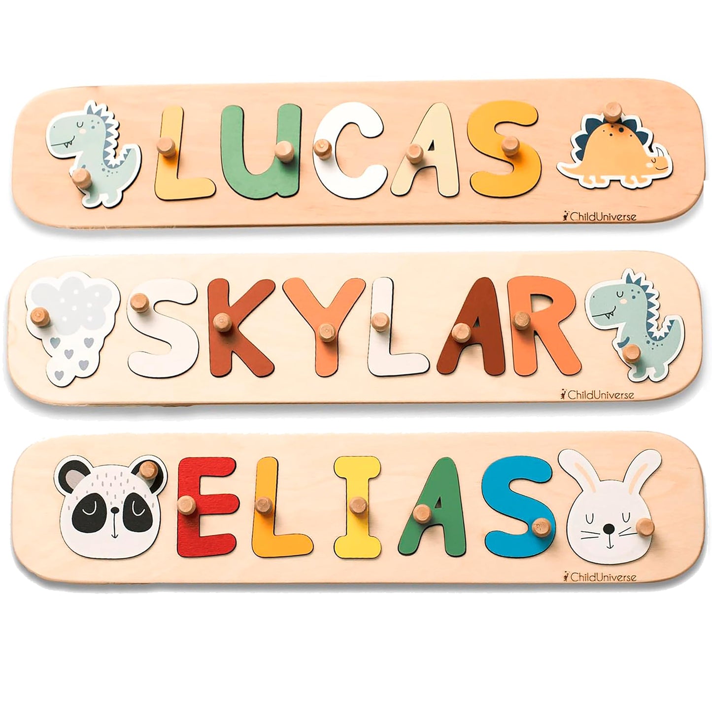 Personalized Baby Gifts Wooden Name Puzzle Custom Puzzle For Toddlers 1-3 Years Old Baby Name Puzzle Montessori Room Decor Name Gift Boys And Girls - WoodArtSupply