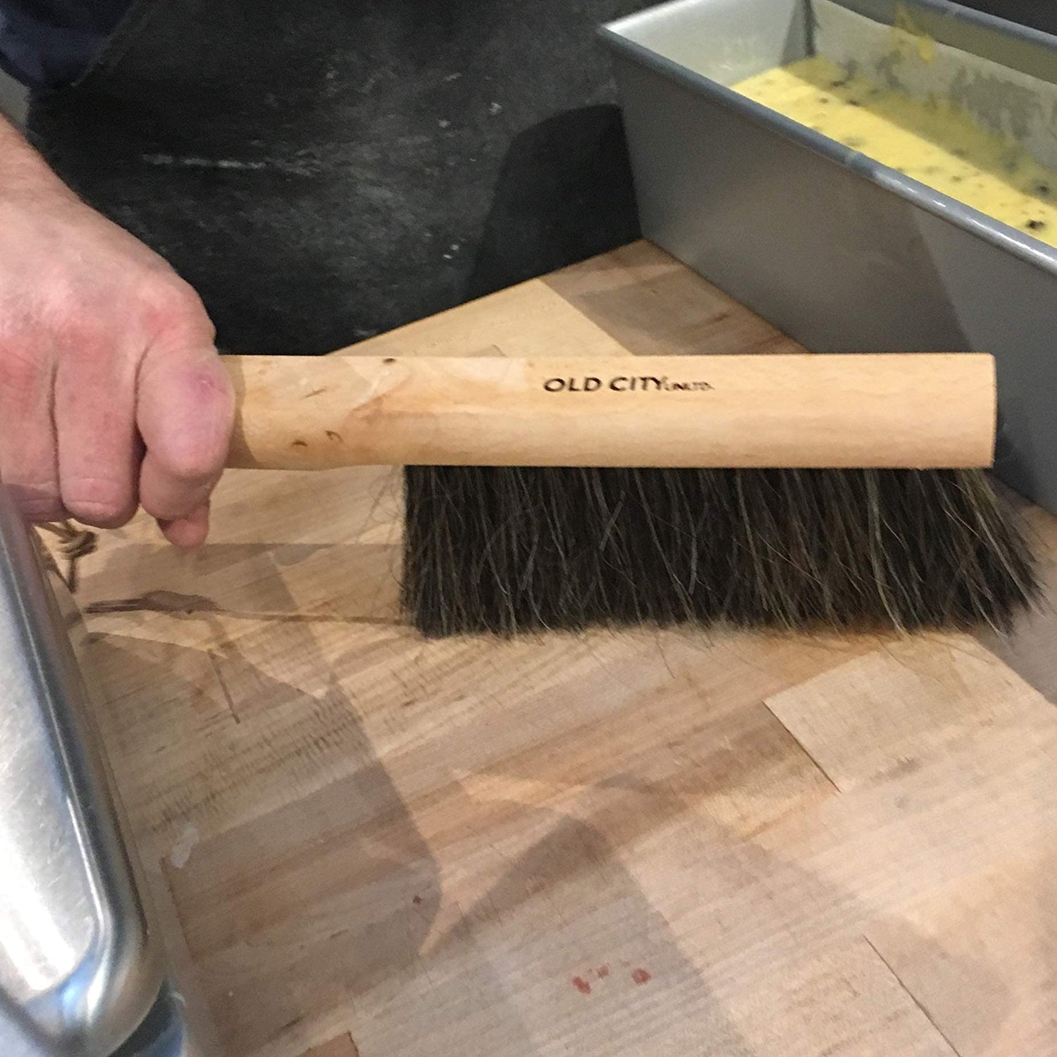 Dustpan Bench Woodworking Brush-USA 13 inch Horsehair Brushes are Used for Counter, Furniture, Drafting, Patio, Fireplace Cleaning, Shop Brush, Old City Unltd.